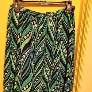 Bob Mackie Silk A-Line Midi Skirt